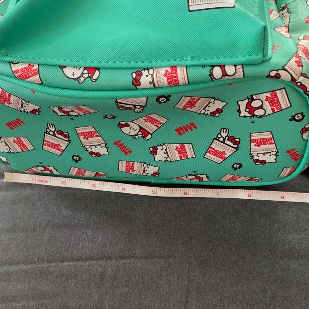 Hello Kitty Teal Mini Backpack with Cup Noodle Accents - Picture 8 of 10